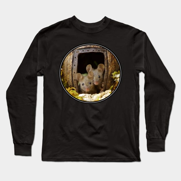 George the mouse in a log pile House - double trouble Long Sleeve T-Shirt by Simon-dell